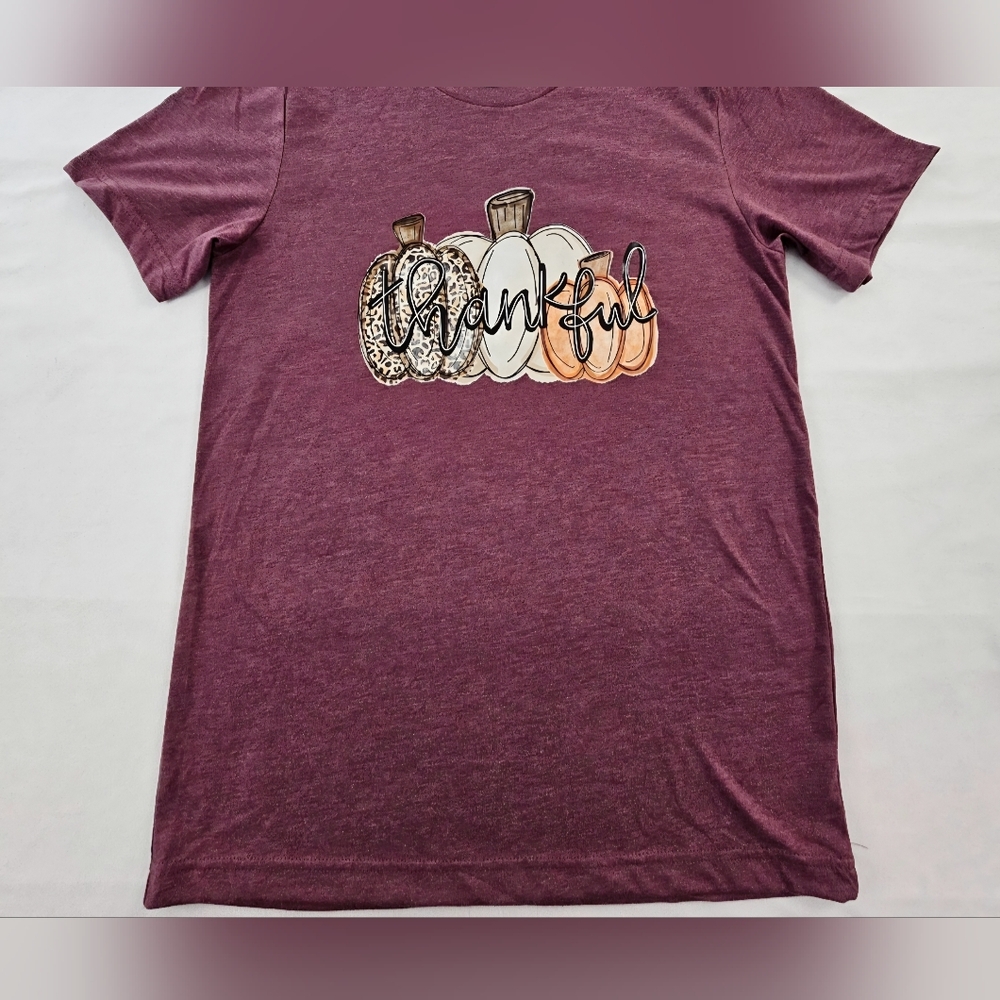 Thankful Graphic Short Sleeve Tee - Plum